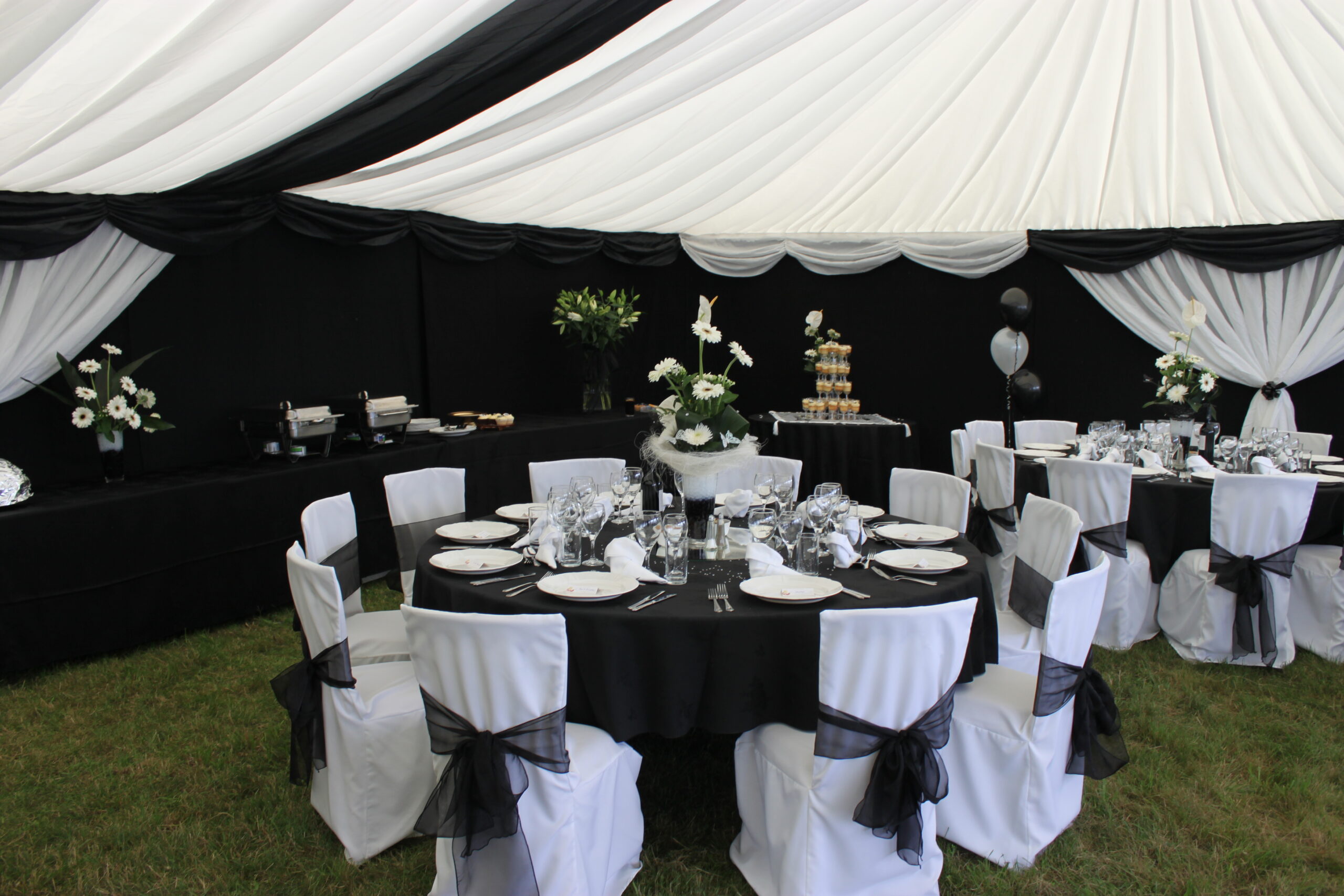 black and white marquee interior